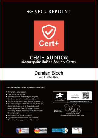 Zertifikat Cert Auditor